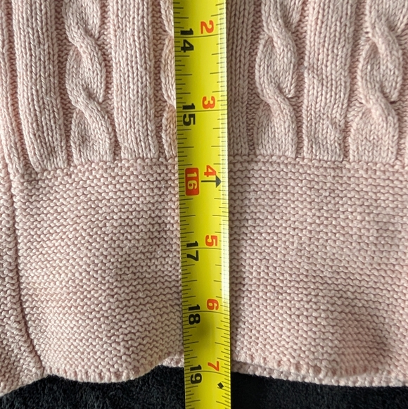 Lauren Ralph Lauren Peach Pink Silk Cashmere Open Cardigan Prep Old Money Pet/L - Picture 8 of 10